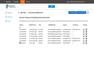 Secure Backup & Revisions